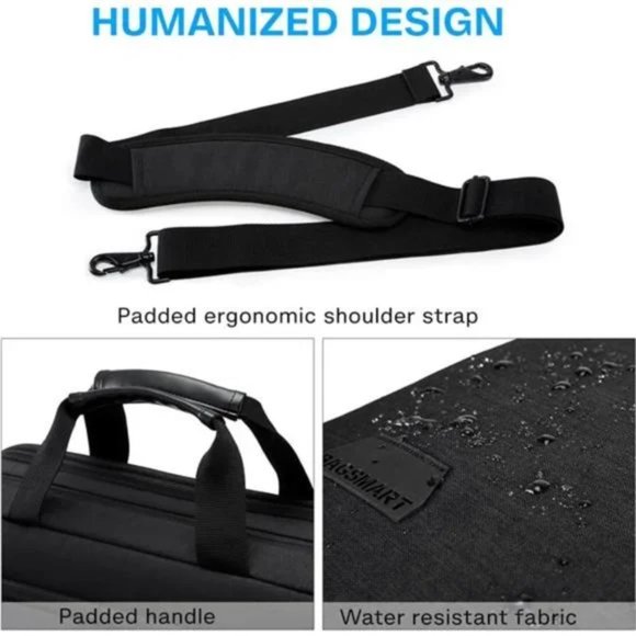 18 Inch Laptop Bag, Expandable Briefcase, Men Women,Lockable (Black-18.4 inch) - Picture 5 of 7